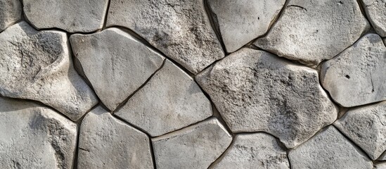Poster - textured concrete wall surface with irregular stone patterns ideal for architectural backgrounds and design projects