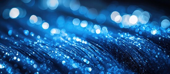 Aufkleber - Blue shimmering bokeh background with sparkling lines representing the color of the year 2020 in a vibrant and artistic manner