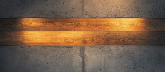 Leinwandbilder - Concrete and wooden planks texture in loft style showcasing top view lighting and design elements