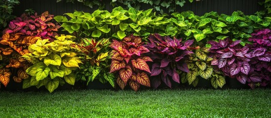 Aufkleber - Vibrant Coleus Plants Adding Color and Beauty to a Home Garden Landscape