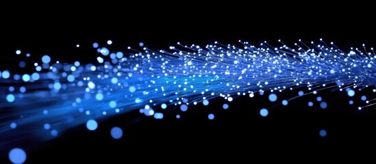 Wall Mural - fiber optic light trails with dynamic effects and space for text on a dark background showcasing abs