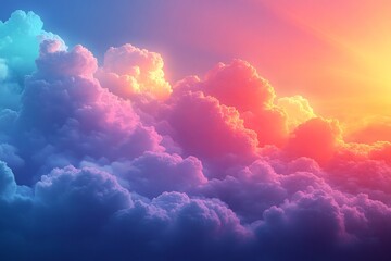 Canvas Print - Celestial Canvas: A Dreamlike Panorama of Colorful Clouds