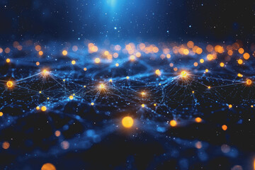 Wall Mural - Abstract technology background featuring network lines and glowing lights creating a digital futuristic atmosphere for design and presentations
