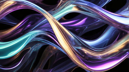 Wall Mural - Abstract structure of smooth translucent curved shapes