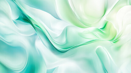 Wall Mural - abstract white and green three dimensional shapes