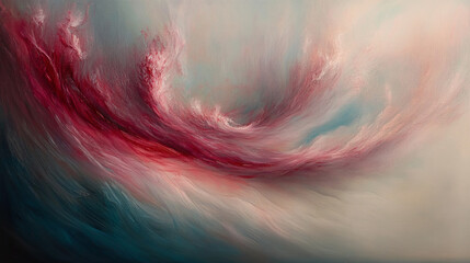 Abstract pastel swirl with red and blue hues