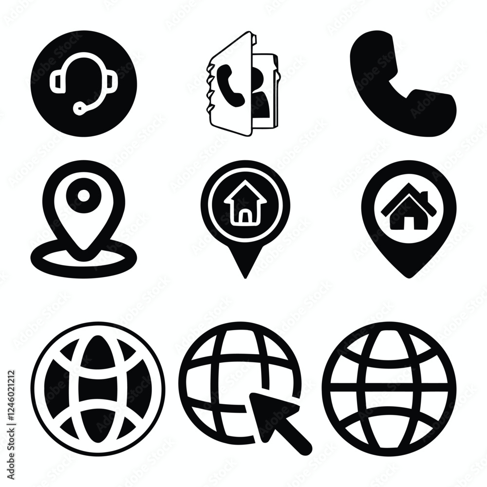 Call Icon, Location Icon, Website Icon, Phone Symbol, Map Marker, Web ...