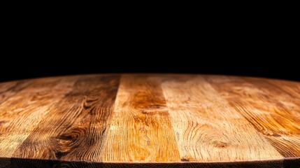 Wall Mural - Rustic wooden table top, dark background, product display