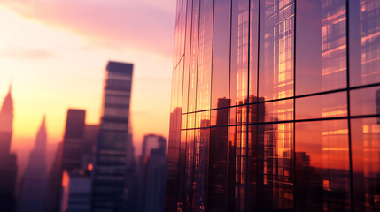 Wall Mural - Luxury apartment high-rise at dusk, close-up on windows, urban living Sustainable building facade design