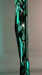 Poster - A flowing, translucent green substance with embedded glowing golden particles