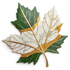 Sticker - Marble Leaf on a white background