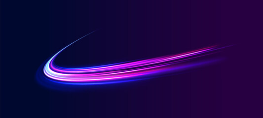 Wall Mural - acceleration speed motion on night road. magic moving fast speed lines. blurred car light motion eff
