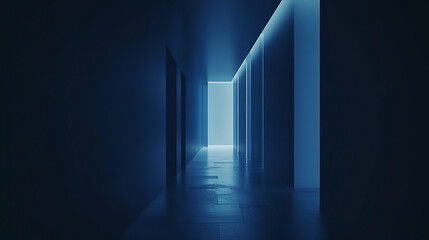 Wall Mural - blue minimalist background wallpaper with futuristic geometric elements and vibrant colors, perfect 