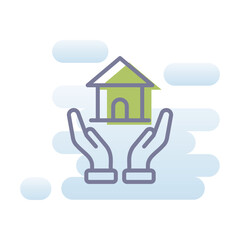 Wall Mural - Sheltering vector icon