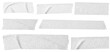 © fatima - Gray adhesive tape isolated on transparent background. Paper tape sticker with ripped edges. scotch plastic. Torn masking tape set. Template mockup for message, labels, add text, Design elements. PNG
