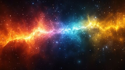 Wall Mural - abstract galaxy background with bright stars and rainbow colors