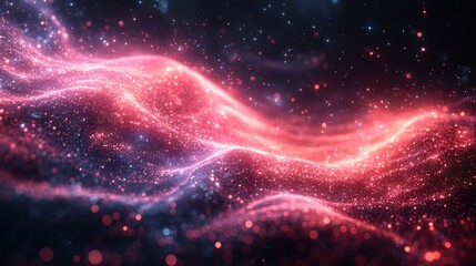 Wall Mural - abstract technology background with dynamic energy flows and cybernetic elements