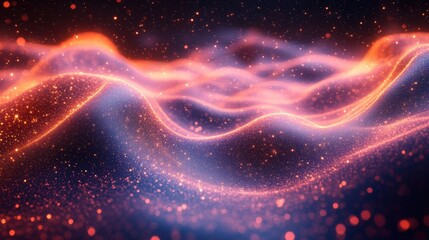 Wall Mural - abstract technology background with dynamic energy flows and cybernetic elements