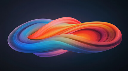Leinwandbilder - A stunning digital composition showing an elliptical form with vivid stripes of red, orange,