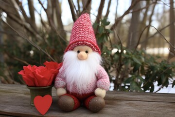 spread love with cute valentine garden gnome - heartwarming valentine's day gnome decoration