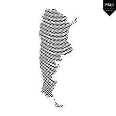 Wall Mural - Abstract image Argentina map from point Black on a white background. Vector illustration eps 10.	
