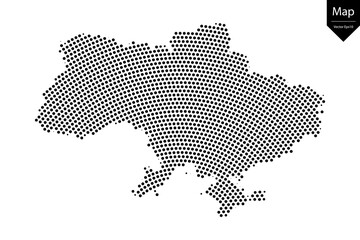 Wall Mural - Abstract image Ukraine map from point Black on a white background. Vector illustration eps 10.	
