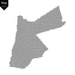 Wall Mural - Abstract image Jordan map from point Black on a white background. Vector illustration eps 10.	
