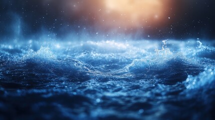 Wall Mural - blue water surface with light motion and textured background
