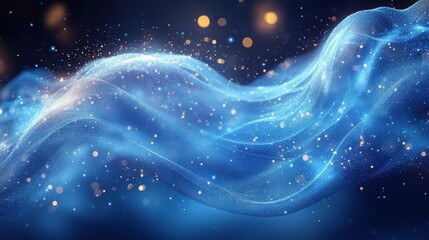 Wall Mural - blue wave abstract design light motion background