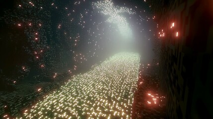 Wall Mural - digital matrix: a journey through the cyberpunk future. exploring themes of virtual reality, data st