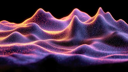 Wall Mural - abstract landscape: digital nature, glowing waves, and cosmic energy. a mesmerizing blend of color a