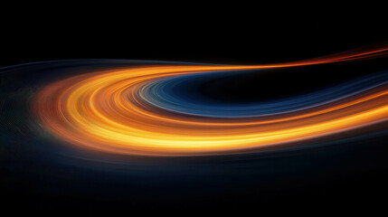 Wall Mural - Ethereal Swirls of Soft Blue and Amber Light in a Captivating Flow on a Dark Background