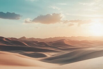 Wall Mural - sunset over desert dunes, scenic landscape, travel brochure
