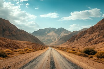 Wall Mural - Desert road journey, mountainscape, scenic drive, adventure travel