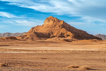 Poster - Desert peak landscape, sunlit, arid, travel, background mountains, tourism poster