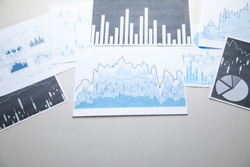 Wall Mural - Financial growth graphs on the desk. Business