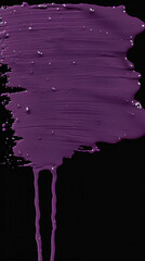 Fototapete - Rich purple paint spreads across a matte black surface, creating an artistic contrast with drips and texture that evoke creativity