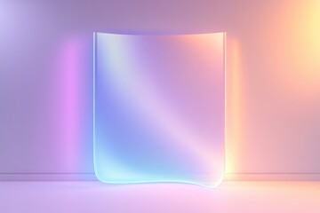 Wall Mural - minimalist composition featuring vibrant neon gradients blending purple, blue, and pink hues with a 