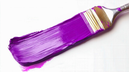 Poster - A vibrant patch of purple paint is skillfully applied on a clean surface, revealing its smooth consistency and lively hue