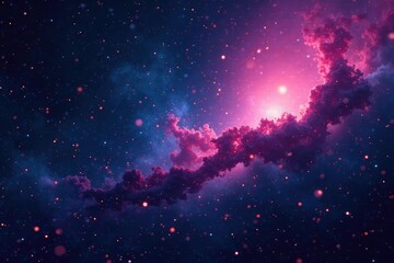 Wall Mural - dark nebula background with twinkling stars and glowing gas, glow, plasma, galaxy