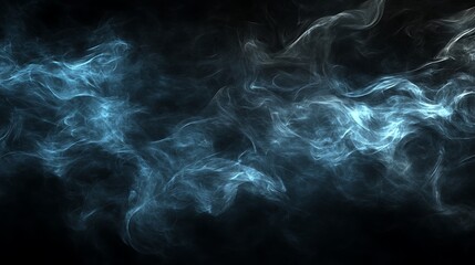 Poster - Blue smoke swirls, dark background, abstract design (1)