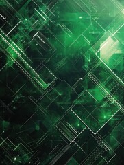 Wall Mural - geometric green tech background