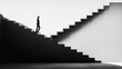 © Mehdi - Onwards and Upwards, Path to Success, Man Walking on Arrow, Career Growth and Success, 3D render
