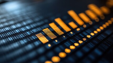 Abstract glowing digital data graph.