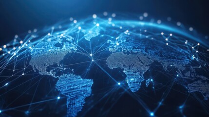 protecting data and networks online is essential. this image shows a blue background with fast inter