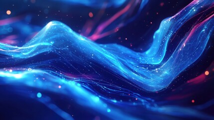 Wall Mural - futuristic blue digital background with glowing lines and patterns, ideal for sci-fi and tech themes