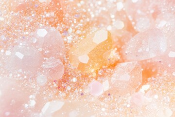 Wall Mural - sparkling glitter composition with soft pink and peach tones highlighting a smooth texture and diffu