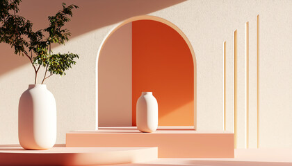 Wall Mural - A soft pastel gradient backdrop for a dreamy aesthetic.  Generative AI.
