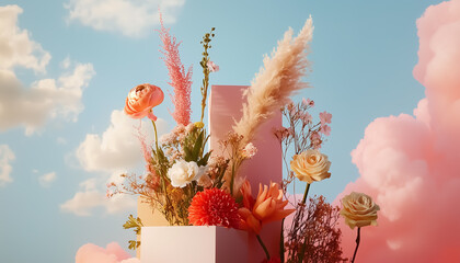 Wall Mural - A soft pastel gradient backdrop for a dreamy aesthetic.  Generative AI.
