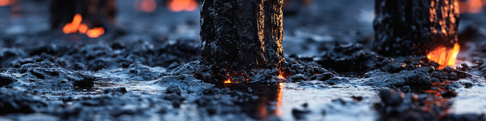 Wall Mural - Glowing Lava Rock Formations